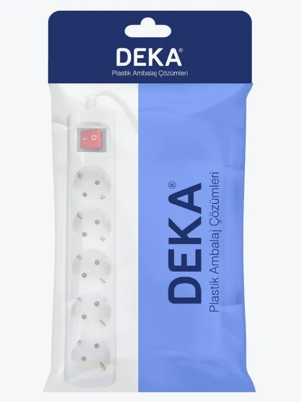 DEKA elektrik ürünü ambalajı — priz paketi